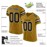 Custom Football Jersey, Old Gold Black White Sportswear Jersey Shirt, Athletic Mesh Moisture Wicking Jersey, Casual Gift for Men