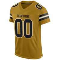 Custom Football Jersey, Old Gold Black White Sportswear Jersey Shirt, Athletic Mesh Moisture Wicking Jersey, Casual Gift for Men