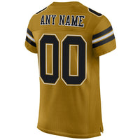Custom Football Jersey, Old Gold Black White Sportswear Jersey Shirt, Athletic Mesh Moisture Wicking Jersey, Casual Gift for Men