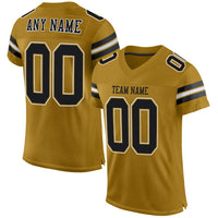 Custom Football Jersey, Old Gold Black White Sportswear Jersey Shirt, Athletic Mesh Moisture Wicking Jersey, Casual Gift for Men