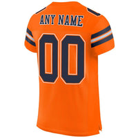 Custom Football Jersey, Orange Navy White Sportswear Jersey Shirt, Athletic Mesh Jersey, Casual Gift for Men