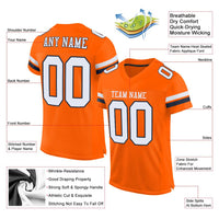 Custom Football Jersey, Orange White Navy Sportswear Jersey Shirt, Athletic Mesh Moisture Wicking Jersey, Casual Gift for Men