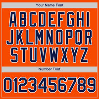 Custom Baseball Jersey, Orange Navy White Sportswear Jersey Shirt, Athletic Button Down Moisture Wicking Jersey, Casual Gift for Men