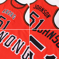 Custom Basketball Jersey, Orange Black White Sportswear Jersey Shirt, Athletic Mesh Moisture Wicking Jersey, Casual Gift for Men
