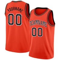 Custom Basketball Jersey, Orange Black White Sportswear Jersey Shirt, Athletic Mesh Moisture Wicking Jersey, Casual Gift for Men