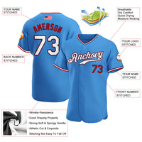 Custom Baseball Jersey, Blue White Red Fashion Sportswear Jersey Shirt, Athletic Button Down Moisture Wicking Jersey, Casual Gift for Men