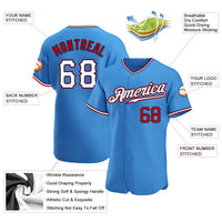 Custom Baseball Jersey, Blue White Red Sportswear Jersey Shirt, Athletic Button Down Moisture Wicking Jersey, Casual Gift for Men