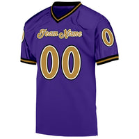 Custom Football Jersey, Purple Old Gold Black Sportswear Jersey Shirt, Athletic Mesh Moisture Wicking Jersey, Casual Gift for Men