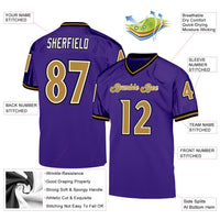 Custom Football Jersey, Purple Old Gold Black Sportswear Jersey Shirt, Athletic Mesh Moisture Wicking Jersey, Casual Gift for Men