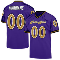 Custom Football Jersey, Purple Old Gold Black Sportswear Jersey Shirt, Athletic Mesh Moisture Wicking Jersey, Casual Gift for Men