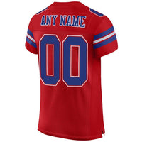 Custom Football Jersey, Red Royal White Sportswear Jersey Shirt, Athletic Mesh Moisture Wicking Jersey, Casual Gift for Men