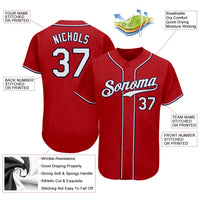 Custom Baseball Jersey, Red White Navy Sportswear Jersey Shirt, Athletic Button Down Moisture Wicking Jersey, Casual Gift for Men, Style Red0018