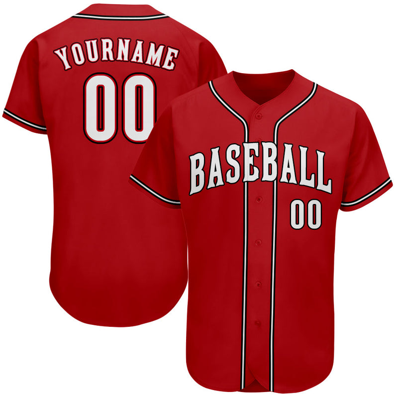 Custom Baseball Jersey, Red White Sportswear Jersey Shirt, Athletic Button Down Moisture Wicking Jersey, Casual Gift for Men, Style Red0051