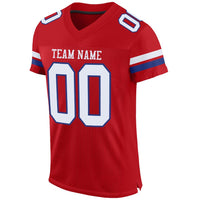 Custom Football Jersey, Red White Royal Sportswear Jersey Shirt, Athletic Mesh Moisture Wicking Jersey, Casual Gift for Men, Style Red0087