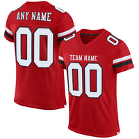 Custom Football Jersey, Red White Black Sportswear Jersey Shirt, Athletic Mesh Moisture Wicking Jersey, Casual Gift for Men