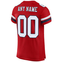 Custom Football Jersey, Red White Navy Sportswear Jersey Shirt, Athletic Mesh Moisture Wicking Jersey, Casual Gift for Men