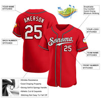 Custom Baseball Jersey, Red White Sportswear Jersey Shirt, Athletic Button Down Moisture Wicking Jersey, Casual Gift for Men, Style Red0099