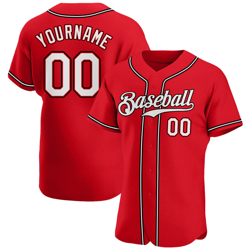 Custom Baseball Jersey, Red White Sportswear Jersey Shirt, Athletic Button Down Moisture Wicking Jersey, Casual Gift for Men, Style Red0099