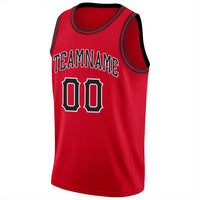 Custom Basketball Jersey, Red Black White Sportswear Jersey Shirt, Athletic Mesh Moisture Wicking Jersey, Casual Gift for Men, Style Red0111