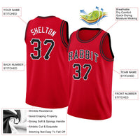 Custom Basketball Jersey, Red Black White Sportswear Jersey Shirt, Athletic Mesh Moisture Wicking Jersey, Casual Gift for Men, Style Red0111