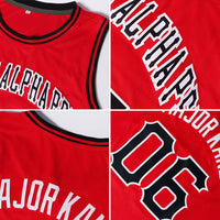 Custom Basketball Jersey, Red Black White Sportswear Jersey Shirt, Athletic Mesh Moisture Wicking Jersey, Casual Gift for Men, Style Red0111