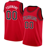 Custom Basketball Jersey, Red Black White Sportswear Jersey Shirt, Athletic Mesh Moisture Wicking Jersey, Casual Gift for Men, Style Red0111