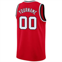 Custom Basketball Jersey, Red White Black Sportswear Jersey Shirt, Athletic Mesh Moisture Wicking Jersey, Casual Gift for Men
