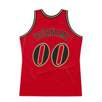 Custom Basketball Jersey, Red Black Old Gold Authentic Sportswear Jersey Shirt, Athletic Mesh Moisture Wicking Jersey, Casual Gift for Men