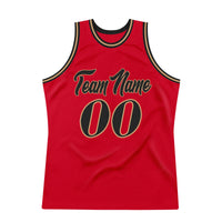 Custom Basketball Jersey, Red Black Old Gold Authentic Sportswear Jersey Shirt, Athletic Mesh Moisture Wicking Jersey, Casual Gift for Men