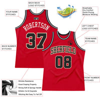 Custom Basketball Jersey, Red Black White Sportswear Jersey Shirt, Athletic Mesh Moisture Wicking Jersey, Casual Gift for Men, Style Red0203