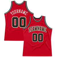 Custom Basketball Jersey, Red Black White Sportswear Jersey Shirt, Athletic Mesh Moisture Wicking Jersey, Casual Gift for Men, Style Red0203