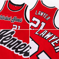 Custom Basketball Jersey, Red White Black Sportswear Jersey Shirt, Athletic Mesh Moisture Wicking Jersey, Casual Gift for Men, Style Red0209