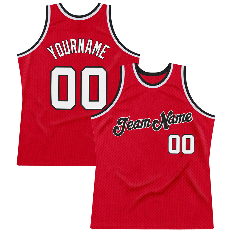 Custom Basketball Jersey, Red White Black Sportswear Jersey Shirt, Athletic Mesh Moisture Wicking Jersey, Casual Gift for Men, Style Red0209