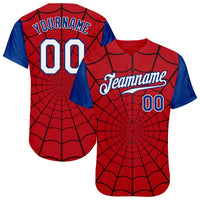 Custom Baseball Jersey, Red White Royal Sportswear Jersey Shirt, Athletic Button Down Moisture Wicking Jersey, Casual Gift for Men