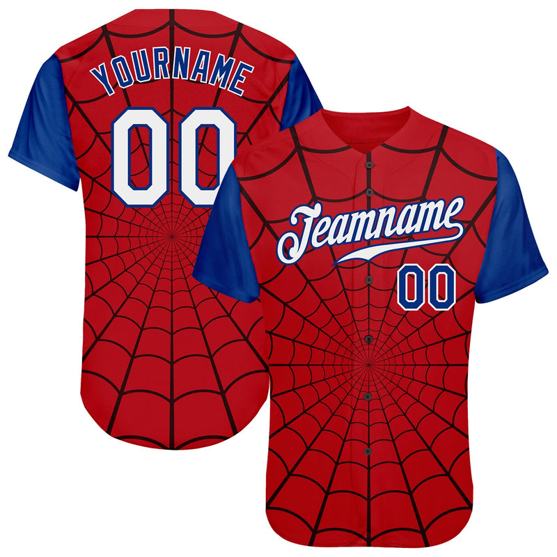 Custom Baseball Jersey, Red White Royal Sportswear Jersey Shirt, Athletic Button Down Moisture Wicking Jersey, Casual Gift for Men