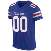 Custom Football Jersey, Royal White Red Sportswear Jersey Shirt, Athletic Mesh Moisture Wicking Jersey, Casual Gift for Men, Style Royal0001