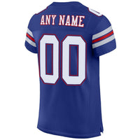Custom Football Jersey, Royal White Red Sportswear Jersey Shirt, Athletic Mesh Moisture Wicking Jersey, Casual Gift for Men, Style Royal0001