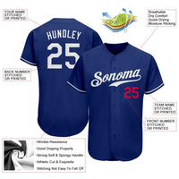 Custom Baseball Jersey, Royal White Sportswear Jersey Shirt, Athletic Button Down Moisture Wicking Jersey, Casual Gift for Men, Style Royal0015