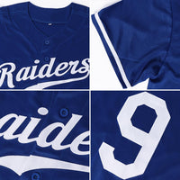 Custom Baseball Jersey, Royal White Sportswear Jersey Shirt, Athletic Button Down Moisture Wicking Jersey, Casual Gift for Men, Style Royal0015