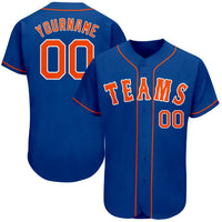 Custom Baseball Jersey, Royal Orange Sportswear Jersey Shirt, Athletic Button Down Moisture Wicking Jersey, Casual Gift for Men, Style Royal0030