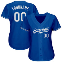 Custom Baseball Jersey, Royal White Sportswear Jersey Shirt, Athletic Button Down Moisture Wicking Jersey, Casual Gift for Men, Style Royal0034