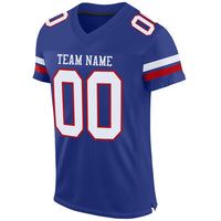 Custom Football Jersey, Royal White Red Sportswear Jersey Shirt, Athletic Mesh Moisture Wicking Jersey, Casual Gift for Men, Style Royal0036