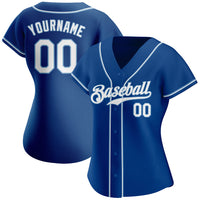 Custom Baseball Jersey, Royal White Sportswear Jersey Shirt, Athletic Button Down Moisture Wicking Jersey, Casual Gift for Men, Style Royal0044