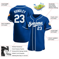 Custom Baseball Jersey, Royal White Sportswear Jersey Shirt, Athletic Button Down Moisture Wicking Jersey, Casual Gift for Men, Style Royal0044
