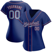 Custom Baseball Jersey, Royal Light Blue Red Sportswear Jersey Shirt, Athletic Button Down Moisture Wicking Jersey, Casual Gift for Men