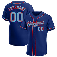 Custom Baseball Jersey, Royal Light Blue Red Sportswear Jersey Shirt, Athletic Button Down Moisture Wicking Jersey, Casual Gift for Men