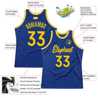 Custom Basketball Jersey, Royal Gold White Authentic Sportswear Jersey Shirt, Athletic Mesh Moisture Wicking Jersey, Casual Gift for Men