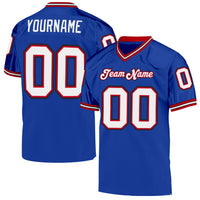 Custom Football Jersey, Royal White Red Sportswear Jersey Shirt, Athletic Mesh Moisture Wicking Jersey, Casual Gift for Men, Style Royal0152
