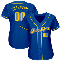 Custom Baseball Jersey, Royal Gold White Sportswear Jersey Shirt, Athletic Button Down Moisture Wicking Jersey, Casual Gift for Men