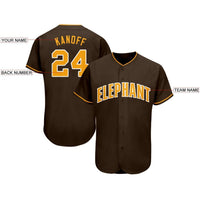Custom Baseball Jersey, Brown Gold White Sportswear Jersey Shirt, Athletic Button Down Moisture Wicking Jersey, Casual Gift for Men